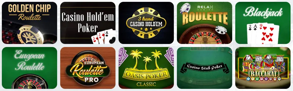 Juegos de mesa en CBET CASINO